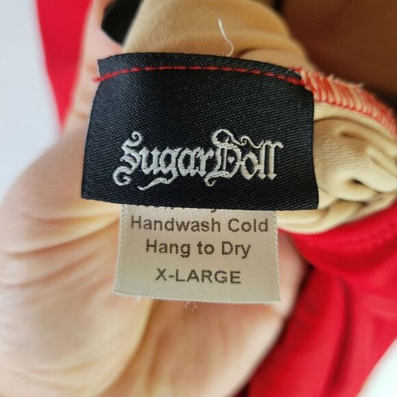 Sugar Doll Red and Leopard Retro PinUp Swimsuit - Picture 8 of 10